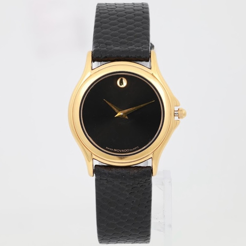 Movado Black and Gold Watch